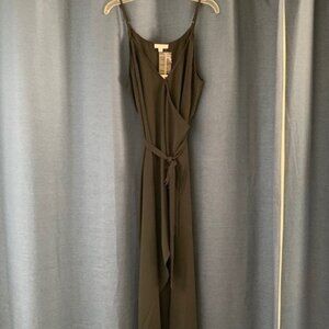 Olivia Grey Women's Black Midi Wrap Dress